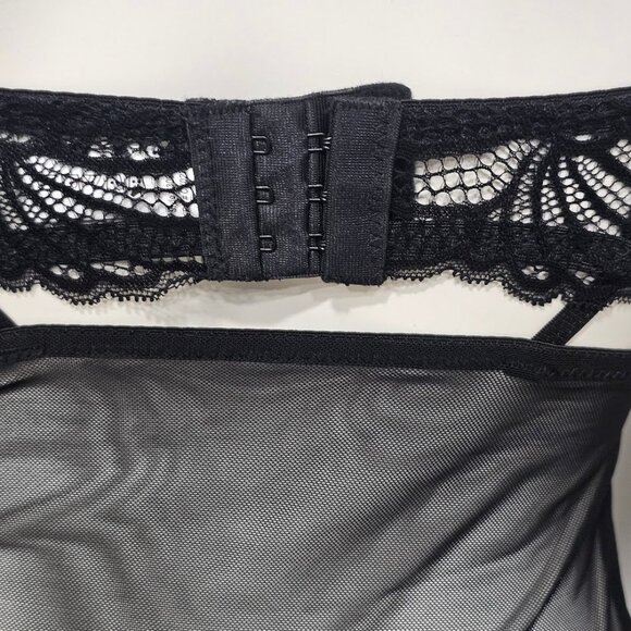 Sophie B Lightly Padded Bodysuit Lingerie Black Size Medium - Picture 4 of 13